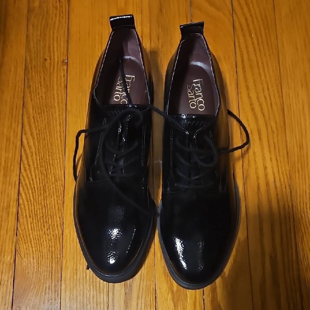 Franco Sarto Black Flats with Textured Leather
